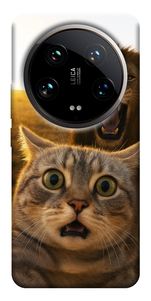 Чехол Shocked cat and lion для Xiaomi 14 Ultra