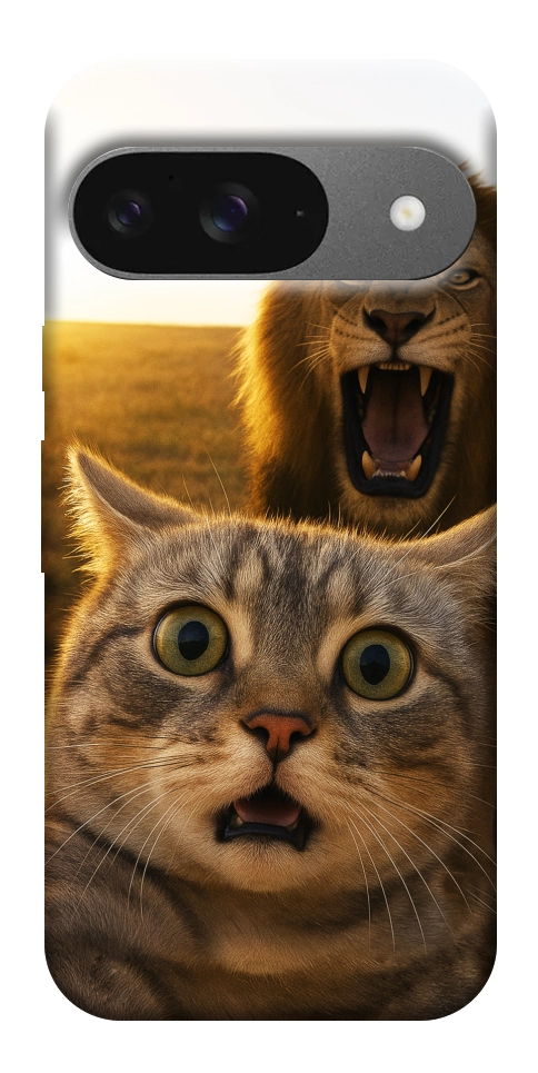 Чехол Shocked cat and lion для Google Pixel 10 Pro