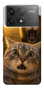 Чехол Shocked cat and lion для Xiaomi Poco F6 Pro