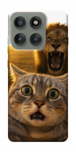 Чехол Shocked cat and lion для Motorola Edge 60 Pro