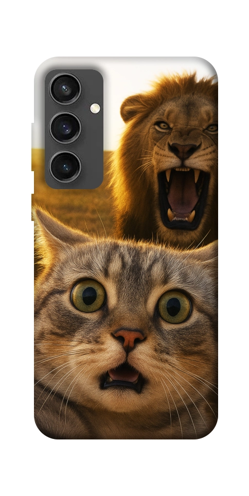 Чехол Shocked cat and lion для Galaxy S24 FE