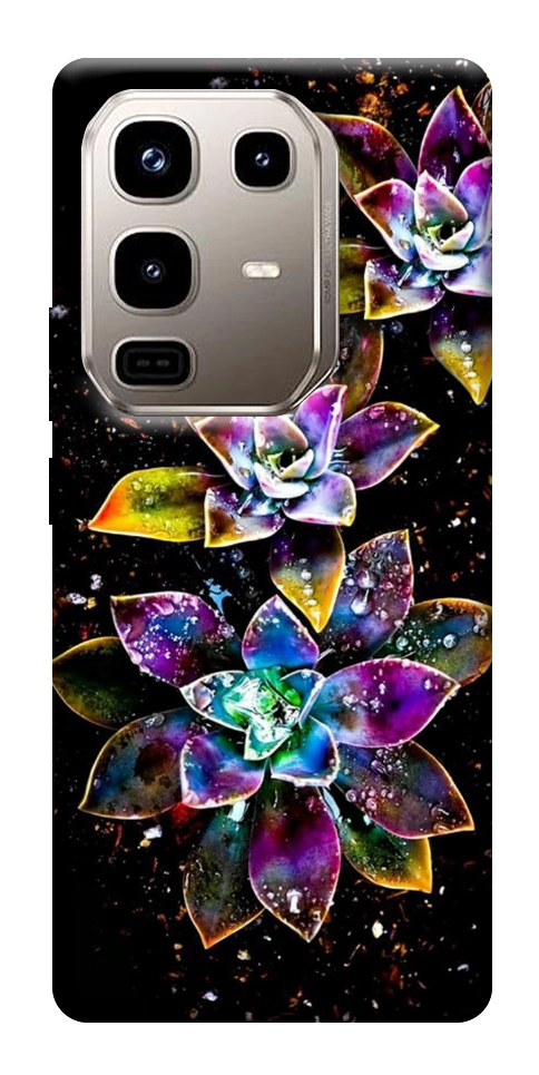 Чехол Flowers on black для Infinix Note 50 Pro 4G