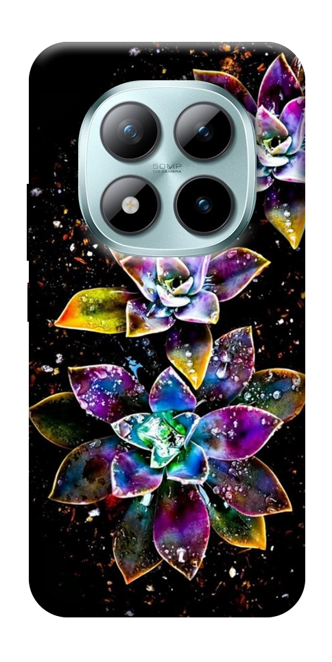 Чехол Flowers on black для Xiaomi Redmi Note 15 Pro 5G