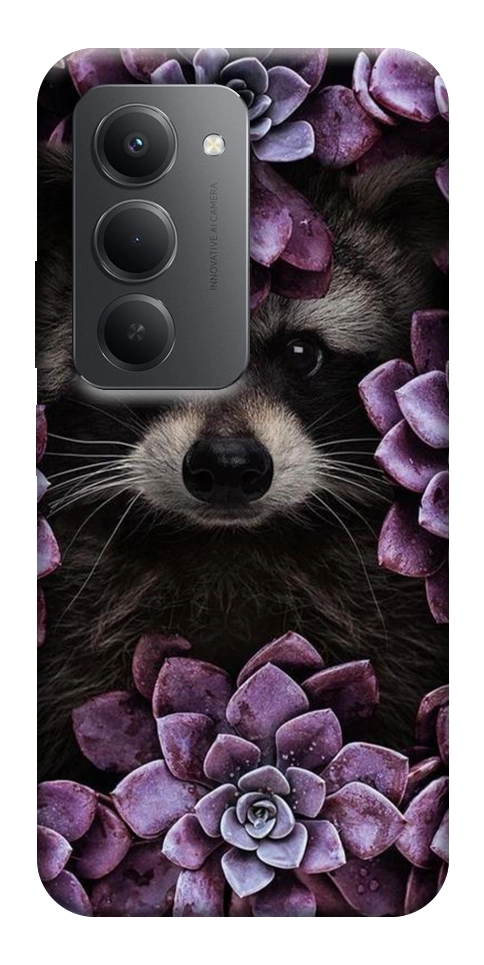 Чехол Енот в цветах для Xiaomi Redmi 15 (Europe version)