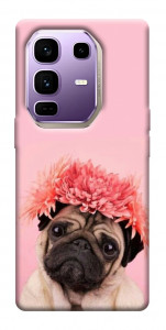 Чехол Мопс с цветами для Infinix Note 50 Pro+