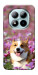 Чехол Корги в цветах для Xiaomi Redmi Note 15 Pro+ 5G
