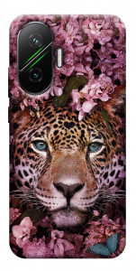 Чехол Леопард в цветах для Xiaomi Poco F7