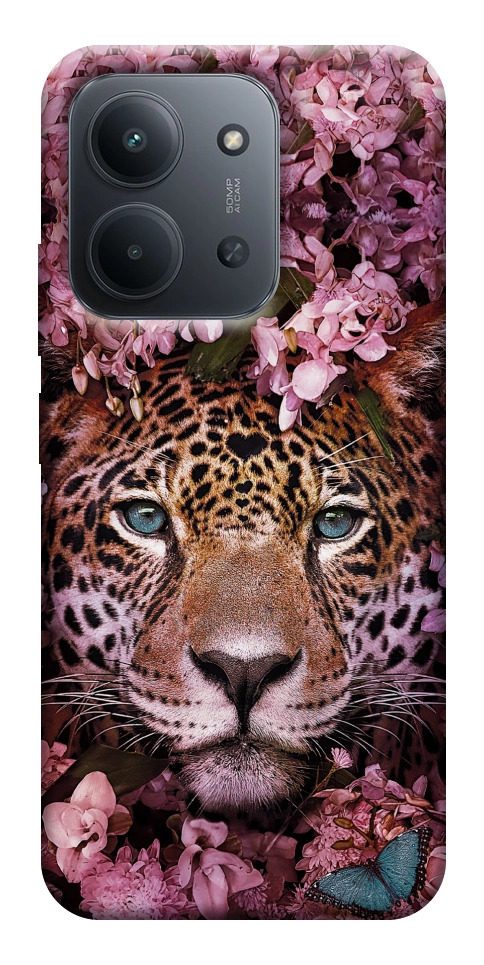 Чехол Леопард в цветах для Xiaomi Redmi 15C (Europe version)