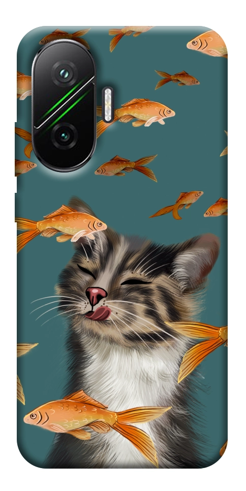 Чехол Cat with fish для Xiaomi Poco F7