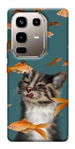 Чехол Cat with fish для Infinix Note 50 Pro 4G