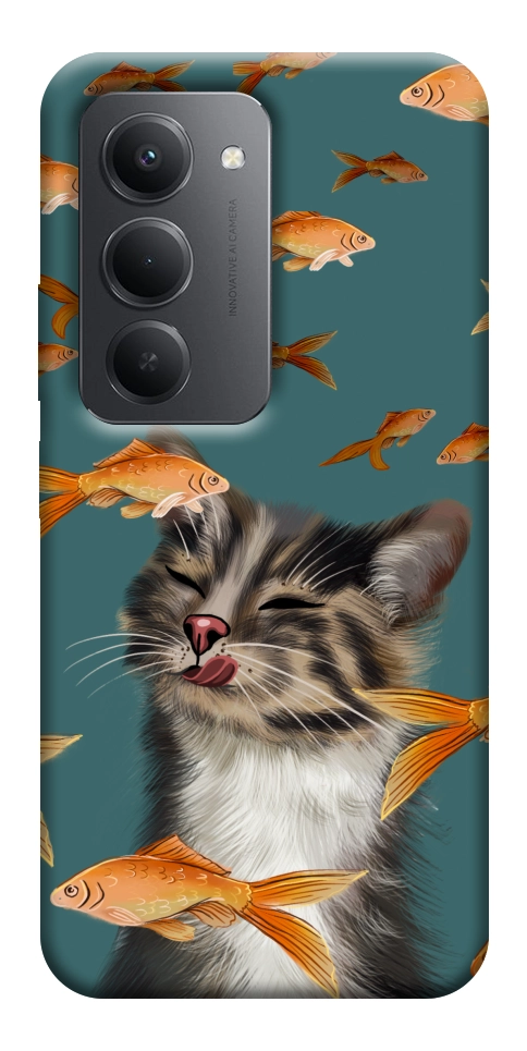 Чехол Cat with fish для Xiaomi Redmi 15 (Europe version)