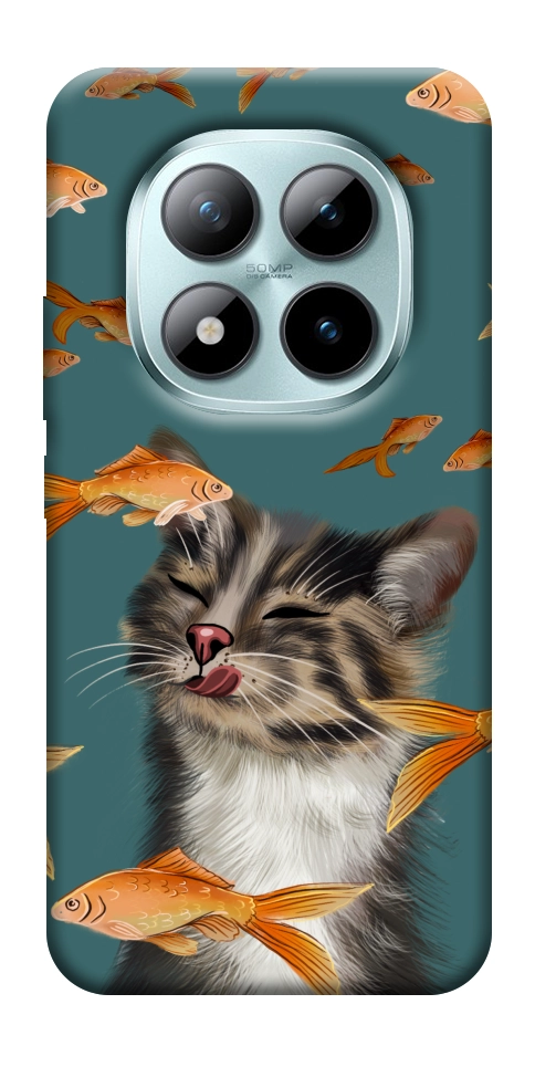 Чехол Cat with fish для Xiaomi Redmi Note 15 Pro 5G