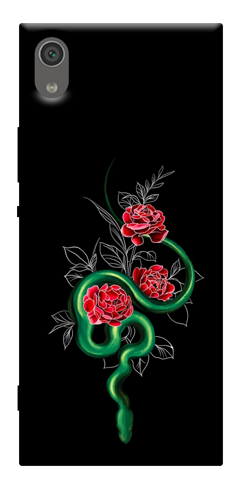 Чехол Snake in flowers для Sony Xperia XA1