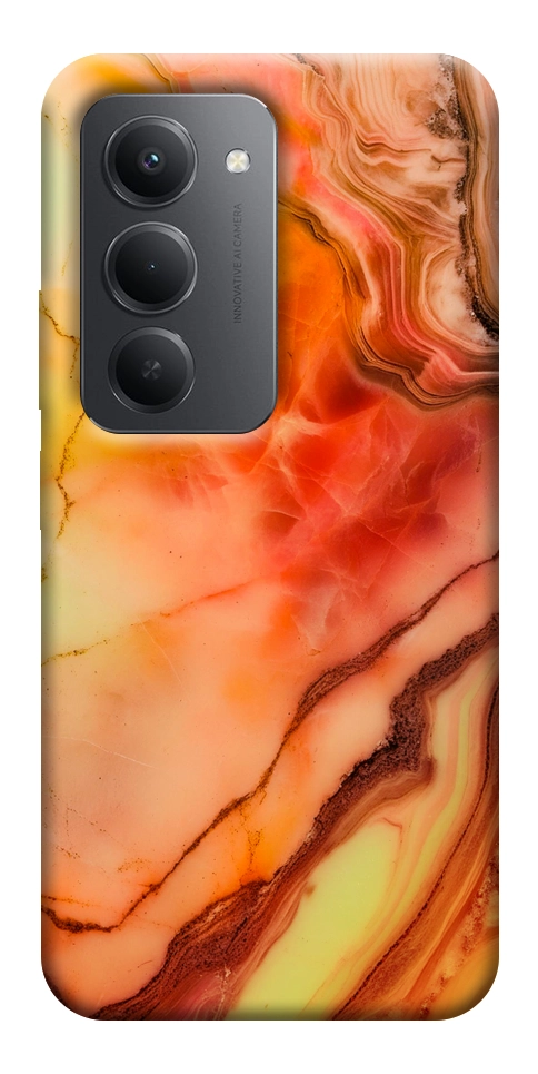 Чехол Красный коралл мрамор для Xiaomi Redmi 15 (Europe version)