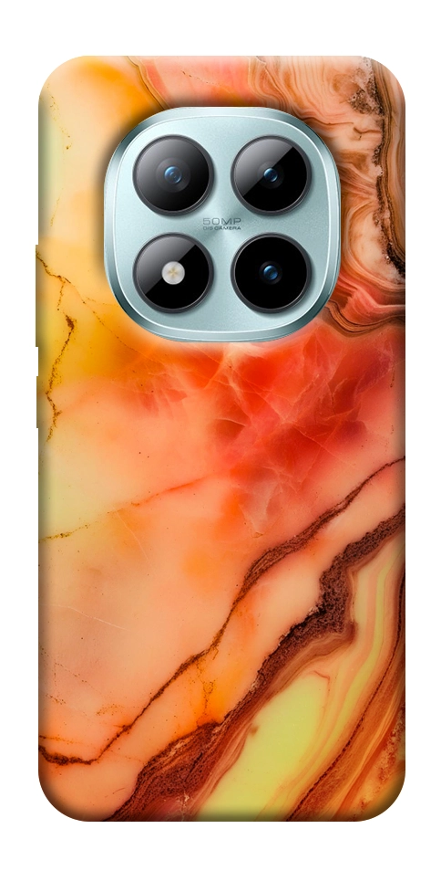 Чехол Красный коралл мрамор для Xiaomi Redmi Note 15 Pro 5G