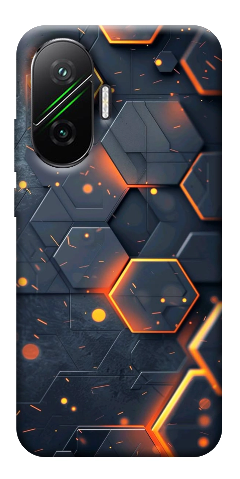 Чехол Burning hex pattern для Xiaomi Poco F7