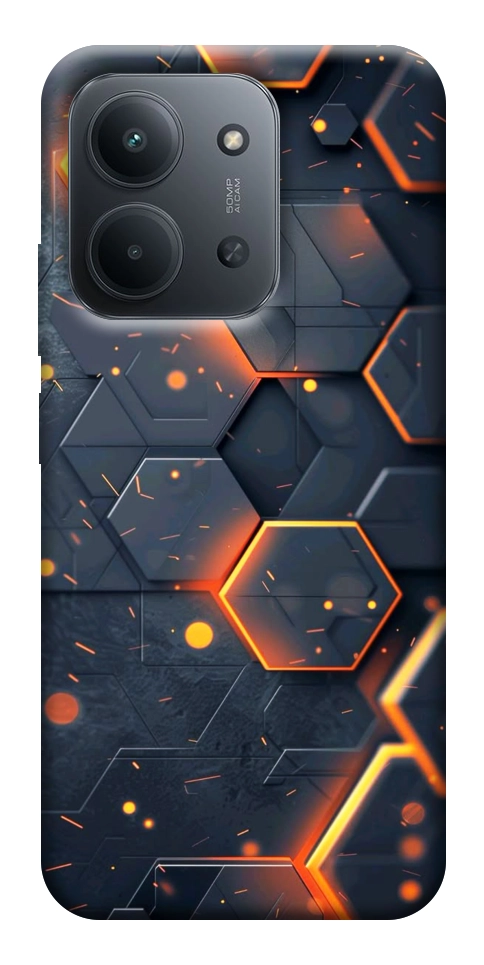 Чехол Burning hex pattern для Xiaomi Redmi 15C (Europe version)