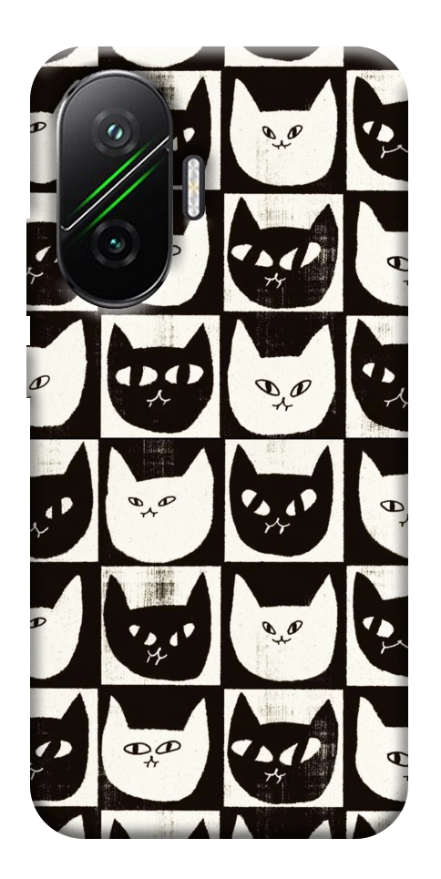 Чехол Кошачьи шахматы для Xiaomi Poco F7