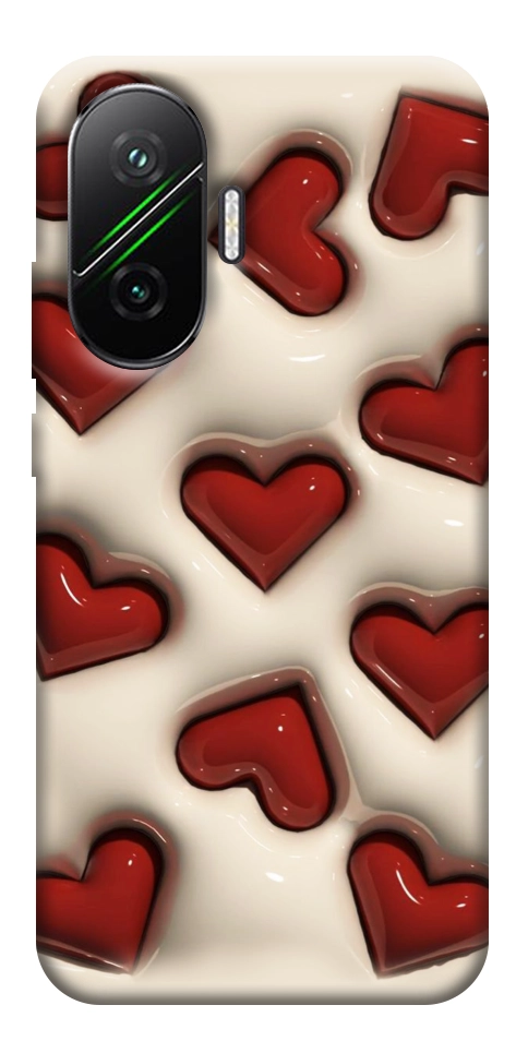 Чехол Выпуклые сердца для Xiaomi Poco F7