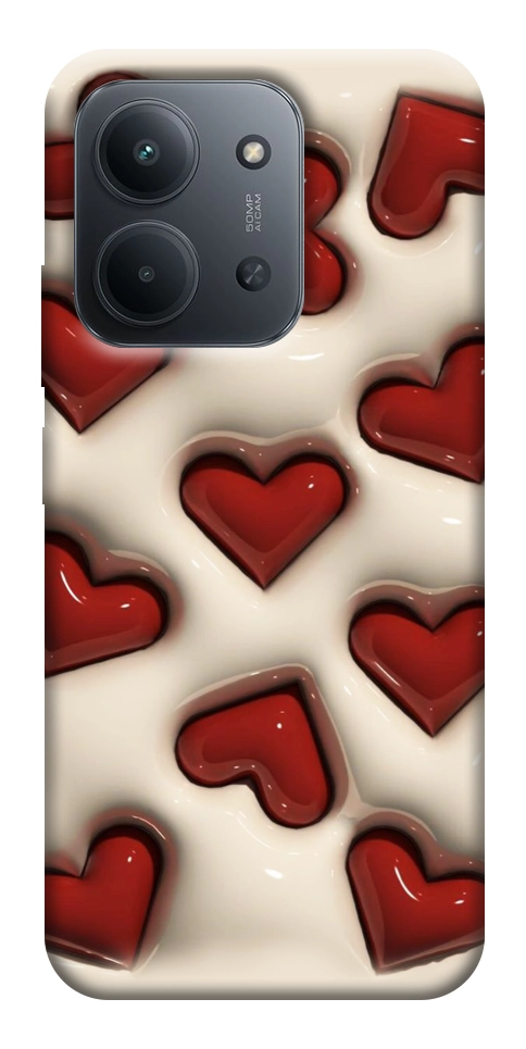 Чехол Выпуклые сердца для Xiaomi Redmi 15C (Europe version)