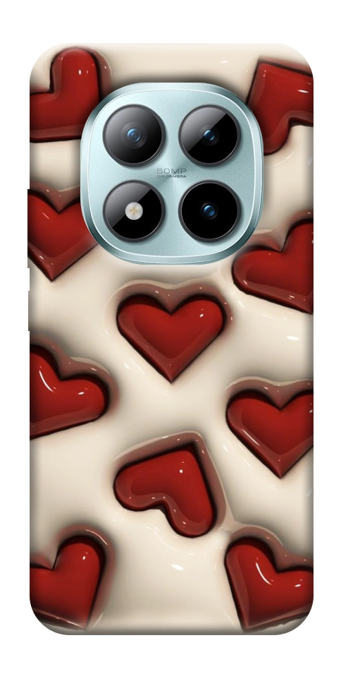 Чехол Выпуклые сердца для Xiaomi Redmi Note 15 Pro 5G