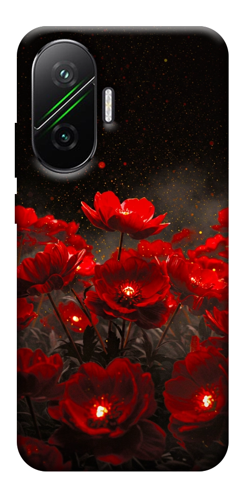 Чехол Burning flowers для Xiaomi Poco F7