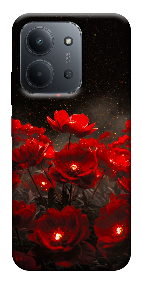 Чехол Burning flowers для Xiaomi Redmi 15C (Europe version)