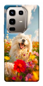 Чехол Happy dog in flowers для Infinix Note 50 Pro 4G