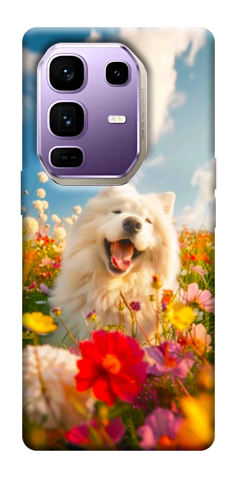 Чехол Happy dog in flowers для Infinix Note 50 Pro+