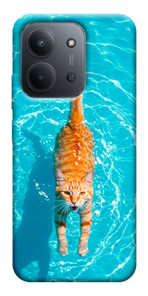 Чехол Cat swimming для Xiaomi Redmi 15C (Europe version)