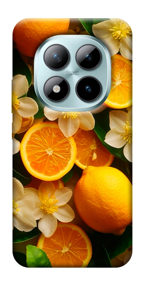 Чехол Лимоны и цветы для Xiaomi Redmi Note 15 Pro 5G