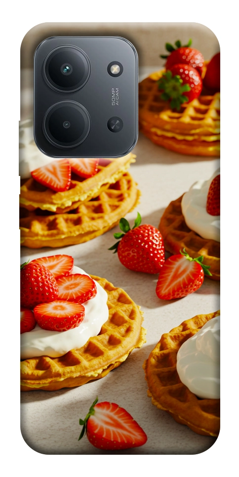Чехол Вафли с клубникой для Xiaomi Redmi 15C (Europe version)