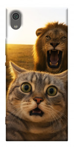 Чехол Shocked cat and lion для Sony Xperia XA1