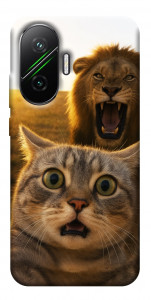 Чехол Shocked cat and lion для Xiaomi Poco F7