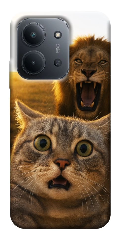 Чехол Shocked cat and lion для Xiaomi Redmi 15C (Europe version)