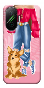 Чехол Girl and corgi для Xiaomi Poco F7