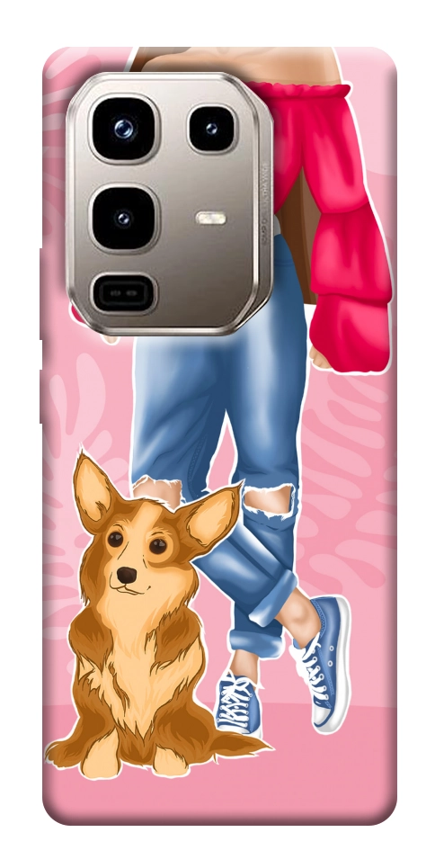 Чехол Girl and corgi для Infinix Note 50 Pro 4G