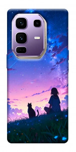 Чохол Space girl and cat для Infinix Note 50 Pro+