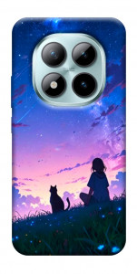Чехол Space girl and cat для Xiaomi Redmi Note 15 Pro 5G