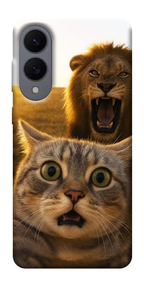 Чехол Shocked cat and lion для Galaxy S25 Edge