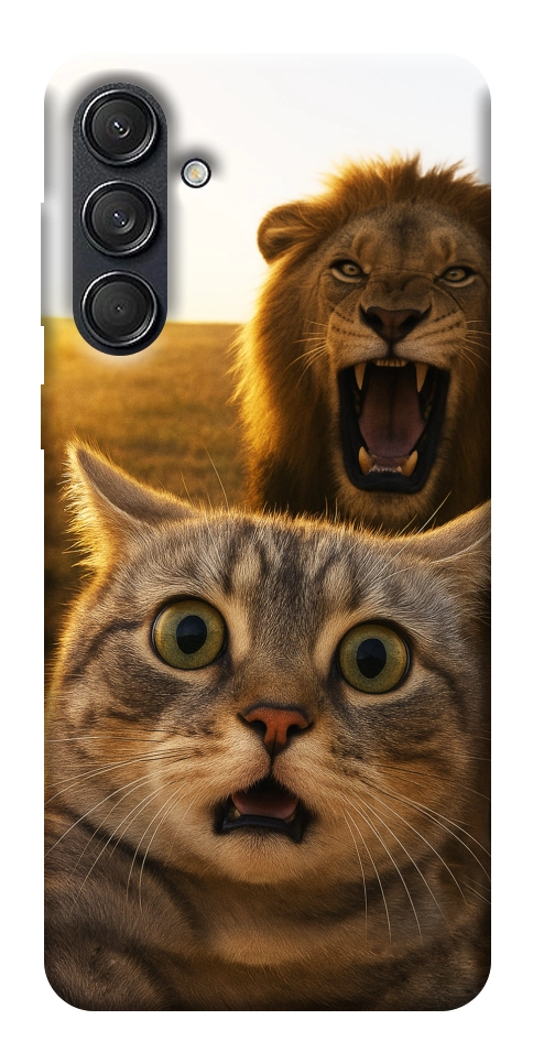 Чохол Shocked cat and lion для Galaxy M55