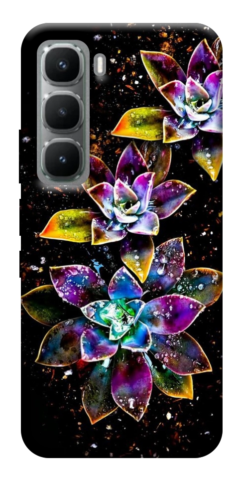 Чехол Flowers on black для Infinix Hot 60i