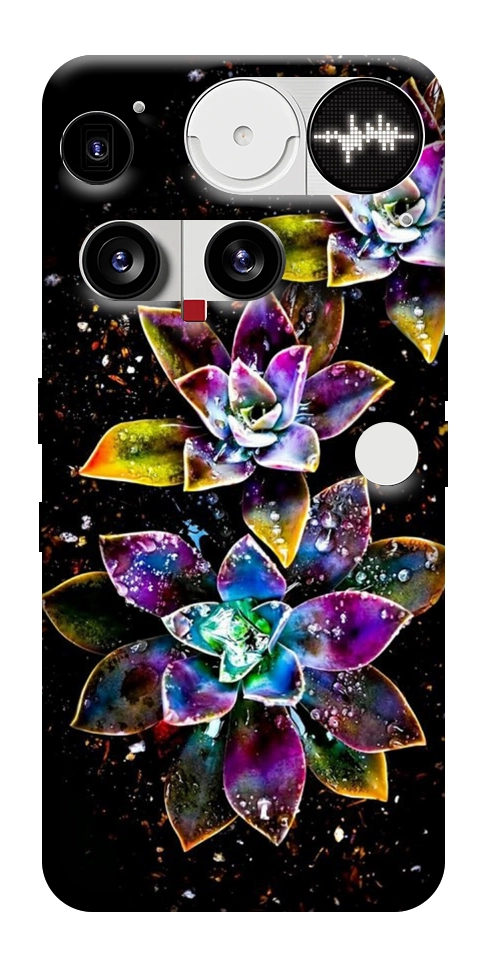 Чехол Flowers on black для Nothing Phone (3)