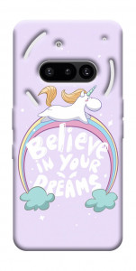 Чехол Believe in your dreams unicorn для Nothing Phone (3a)