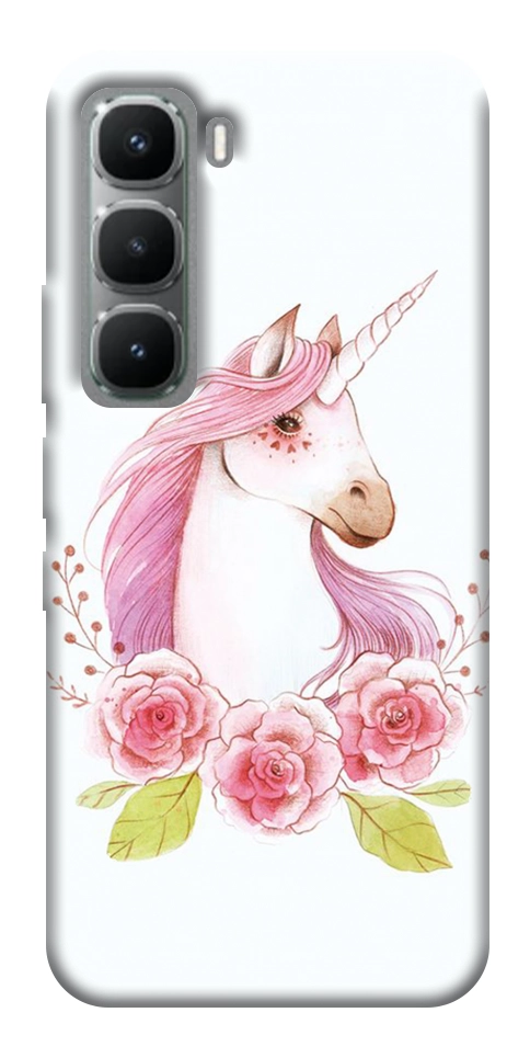 Чехол Единорог с цветами для Infinix Hot 60 Pro