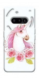 Чехол Единорог с цветами для Nothing Phone (3a)