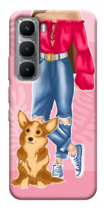 Чехол Girl and corgi для Infinix Hot 60 Pro