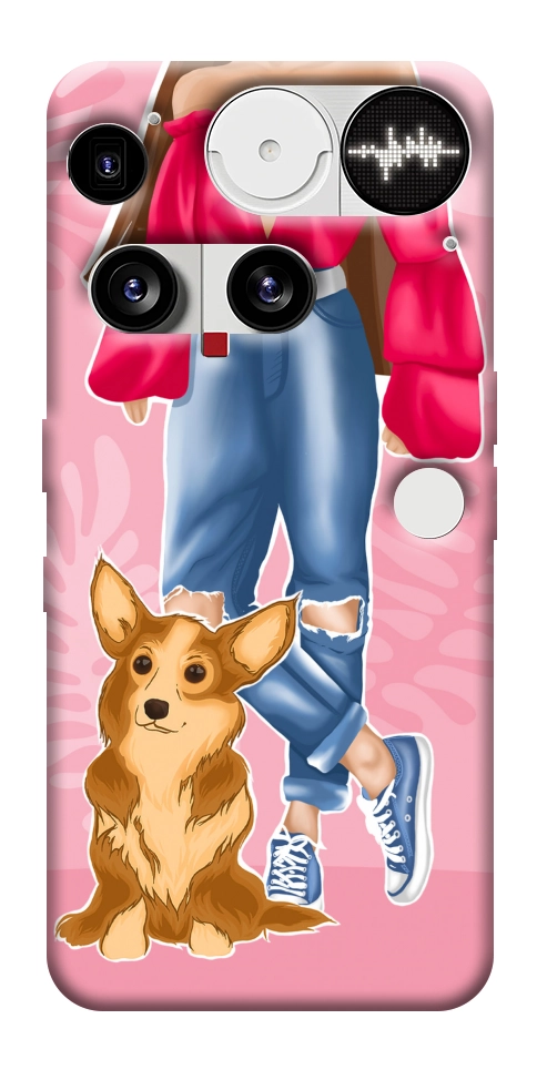Чехол Girl and corgi для Nothing Phone (3)