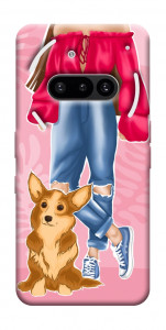 Чехол Girl and corgi для Nothing Phone (3a)