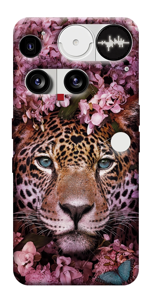 Чехол Леопард в цветах для Nothing Phone (3)
